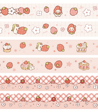 Load image into Gallery viewer, Strawberry Cafe Washi Tape Set