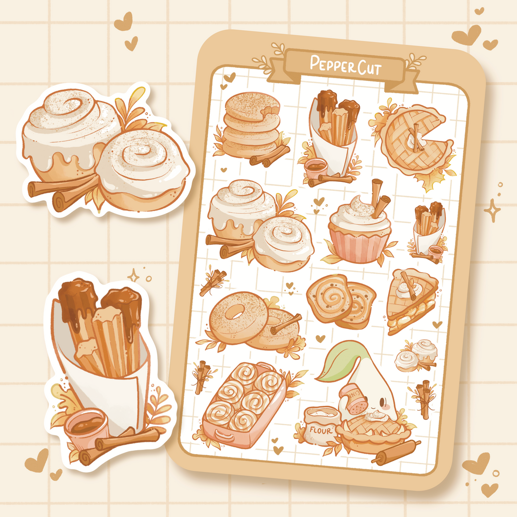 Cinnamon Menu Sticker Sheet