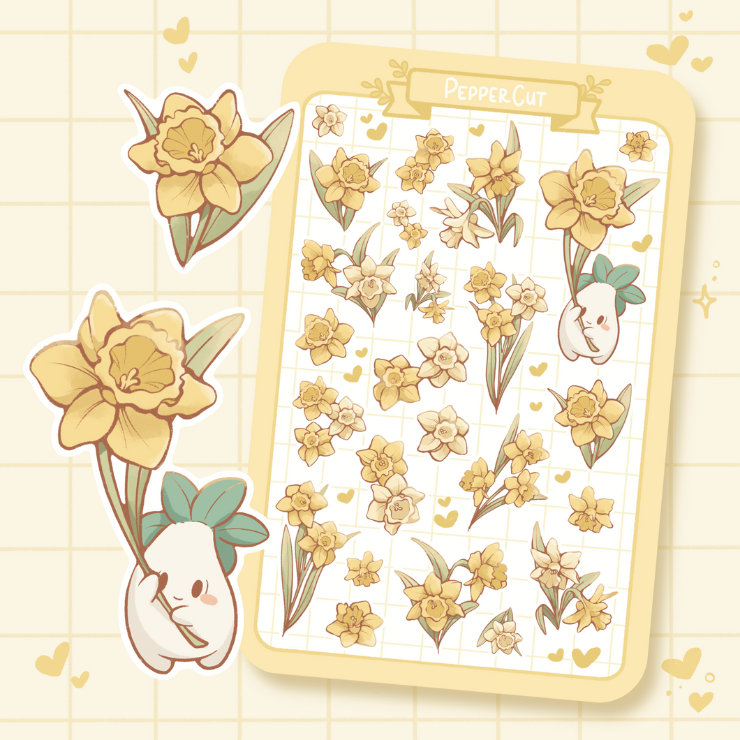 B36. Just Daffodils Sticker Sheet