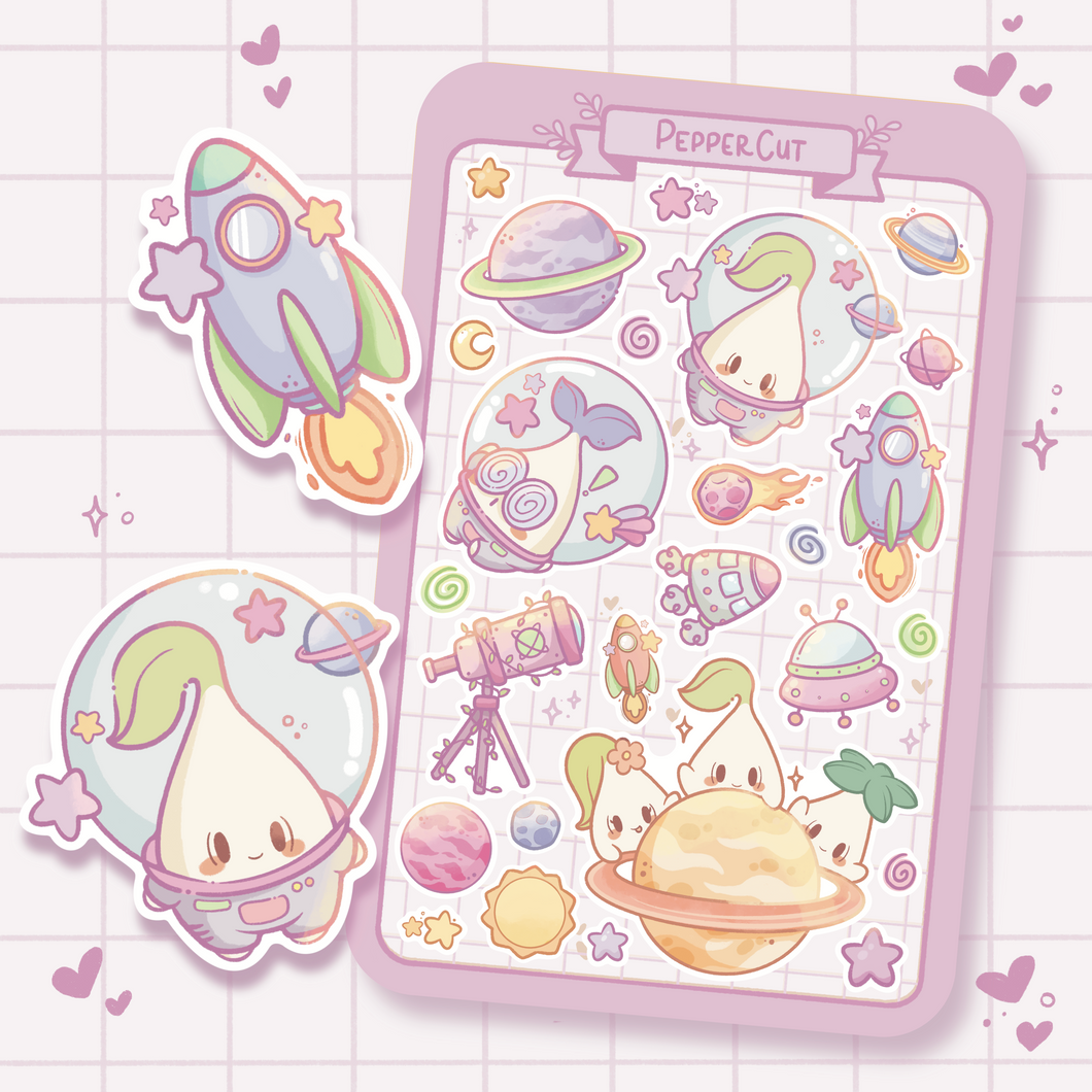 B35. Space Sprouts Sticker Sheet