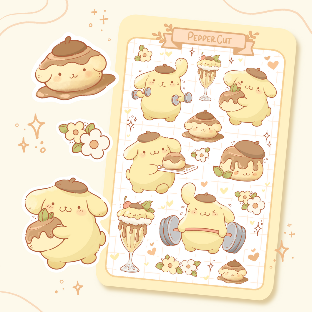 B25. Pudding Cafe Sticker Sheet