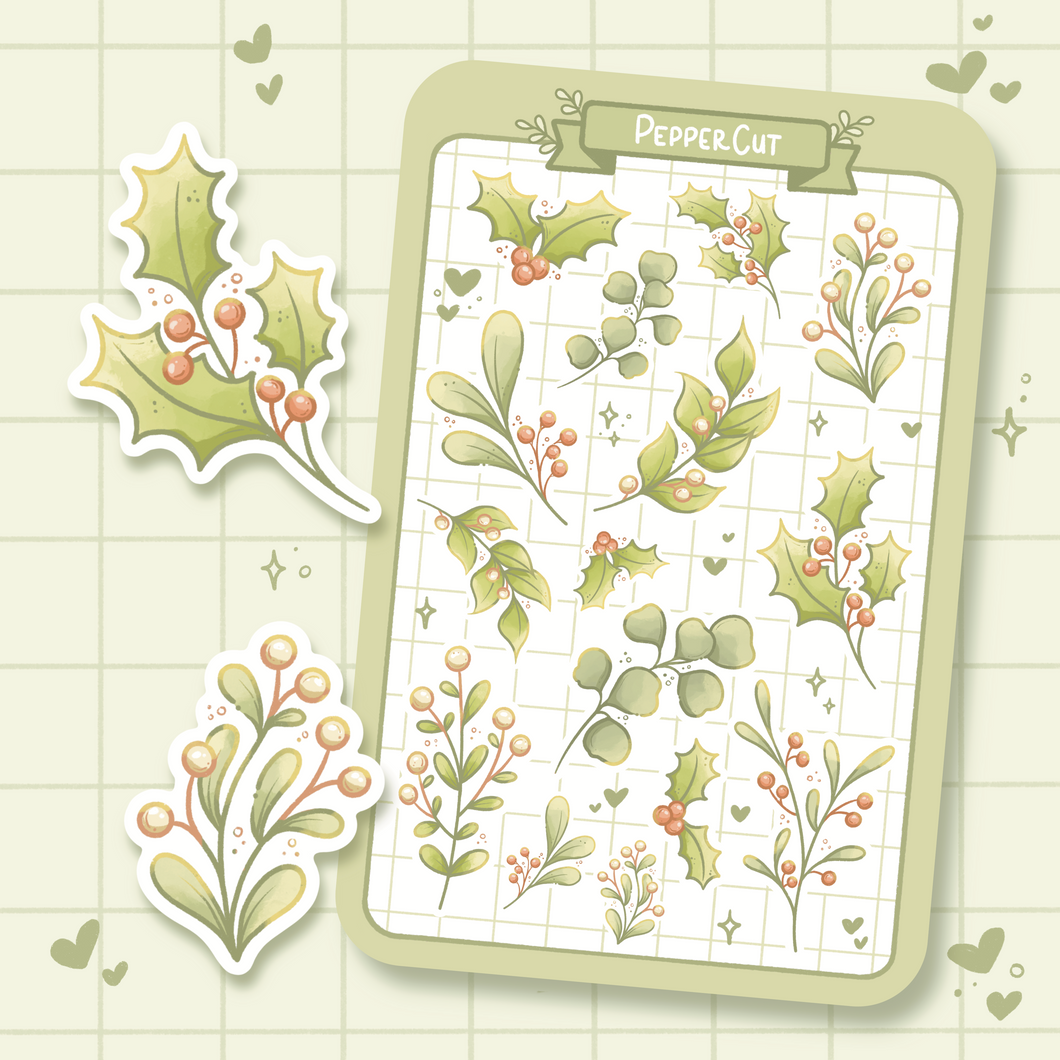 Winter Foliage Sticker Sheet