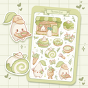 B19. Pepper's Matcha Shop Sticker Sheet
