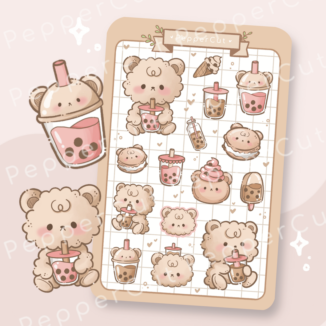 Boba and Bears Sticker Sheet