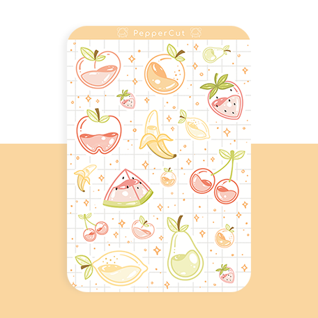 B6. Clear Fruits Sticker Sheet
