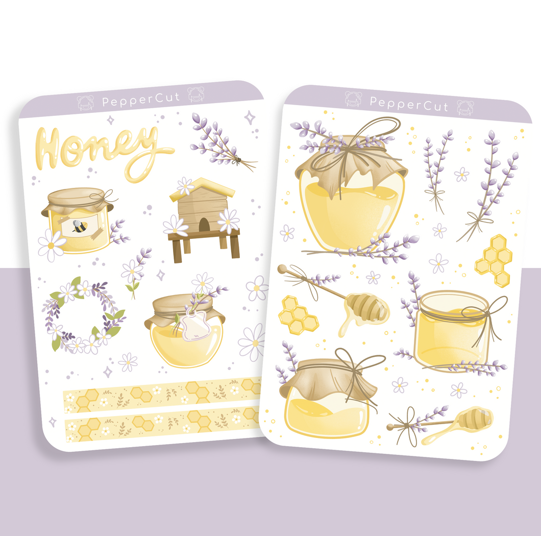 Honey Lavender Sticker Sheet Set